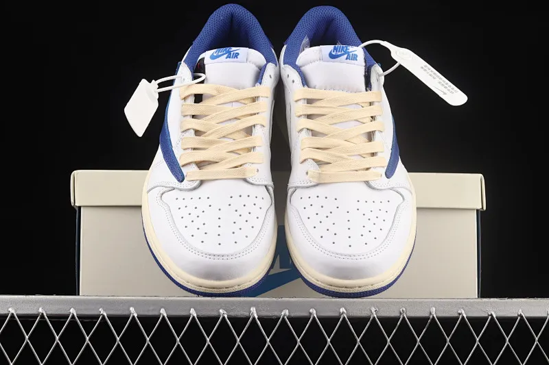 All categories Air Jordan Jordan series basketball shoes Air Jordan 1 Low Travis Scott x Air Jordan 1 Low AJ1 Joe 1 white and blue inverted low-top cultural sneakers DM9868-218